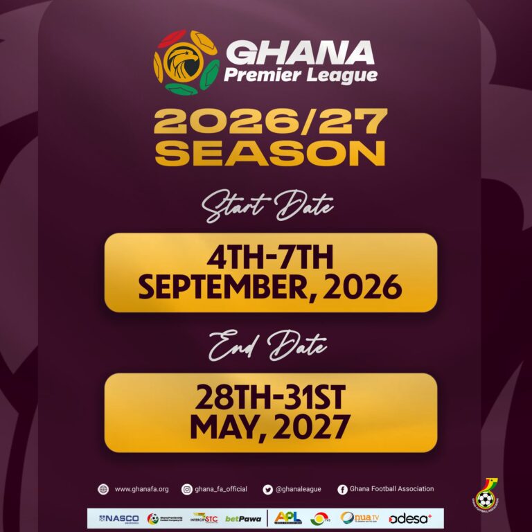 Ghana Football Association has officially unveiled the 2026/27 Ghana Premier League calendar